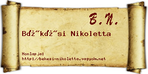 Békési Nikoletta névjegykártya