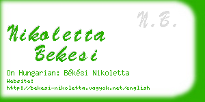 nikoletta bekesi business card