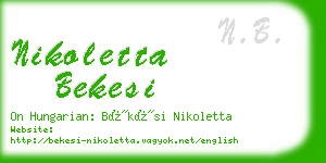 nikoletta bekesi business card